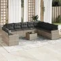 Garden sofa set 11 pieces and gray synthetic rattan cushions by , Garden sets - Ref: Foro24-3219172, Price: 802,48 €, Discoun...
