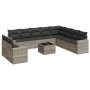 Garden sofa set 11 pieces and gray synthetic rattan cushions by , Garden sets - Ref: Foro24-3219172, Price: 802,48 €, Discoun...