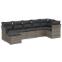 Set de sofás de jardín 7 pzas con cojines ratán PE gris claro de , Conjuntos de jardín - Ref: Foro24-3263198, Precio: 489,41 ...