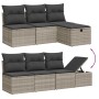 Set de sofás de jardín 7 pzas con cojines ratán PE gris claro de , Conjuntos de jardín - Ref: Foro24-3263198, Precio: 489,41 ...