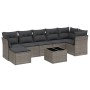 Garden sofa set 8 pieces and gray synthetic rattan cushions by , Garden sets - Ref: Foro24-3263208, Price: 542,36 €, Discount: %