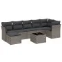 Garden sofa set 8 pieces and gray synthetic rattan cushions by , Garden sets - Ref: Foro24-3263208, Price: 533,88 €, Discount: %