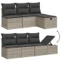 Garden sofa set 8 pieces and gray synthetic rattan cushions by , Garden sets - Ref: Foro24-3263208, Price: 533,88 €, Discount: %