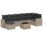 Gartensofagarnitur 8-teilig mit grauen Polstern aus synthetischem Rattan von , Gartensets - Ref: Foro24-3263518, Preis: 534,9...