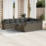 Set de sofás de jardín 11 pzas y cojines ratán sintético gris de , Conjuntos de jardín - Ref: Foro24-3254239, Precio: 785,08 €