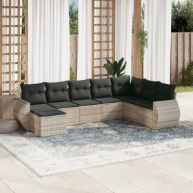 Set de sofás de jardín 8 pzas y cojines ratán sintético gris de , Conjuntos de jardín - Ref: Foro24-3254099, Precio: 552,79 €...
