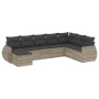 Garden sofa set 8 pieces and gray synthetic rattan cushions by , Garden sets - Ref: Foro24-3254099, Price: 553,95 €, Discount: %