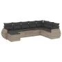 Garden sofa set 8 pieces and gray synthetic rattan cushions by , Garden sets - Ref: Foro24-3254099, Price: 572,75 €, Discount: %
