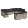 Set of garden sofas with 13 pieces of gray synthetic rattan cushions by , Garden sets - Ref: Foro24-3218452, Price: 917,31 €,...