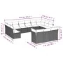 Set of garden sofas with 13 pieces of gray synthetic rattan cushions by , Garden sets - Ref: Foro24-3218452, Price: 917,31 €,...