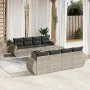 Set muebles jardín 9 pzas y cojines ratán sintético gris claro by , Garden sets - Ref: Foro24-3253489, Price: 723,37 €, Disco...