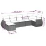 7-piece garden sofa set with light gray PE rattan cushions by , Garden sets - Ref: Foro24-3254019, Price: 515,24 €, Discount: %