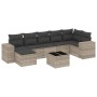 Garden sofa set 8 pieces and gray synthetic rattan cushions by , Garden sets - Ref: Foro24-3255229, Price: 557,79 €, Discount: %