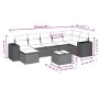 Garden sofa set 8 pieces and gray synthetic rattan cushions by , Garden sets - Ref: Foro24-3255229, Price: 567,31 €, Discount: %