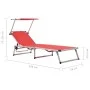 Folding sun loungers with 2 pcs aluminum and red textilene roof by vidaXL, Loungers - Ref: Foro24-312459, Price: 234,69 €, Di...
