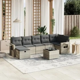 Garden sofa set 8 pieces and gray synthetic rattan cushions by , Garden sets - Ref: Foro24-3263828, Price: 531,02 €, Discount: %