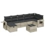 Gartensofagarnitur 8-teilig mit grauen Polstern aus synthetischem Rattan von , Gartensets - Ref: Foro24-3263828, Preis: 541,5...