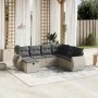 7-piece garden sofa set with light gray PE rattan cushions by , Garden sets - Ref: Foro24-3264148, Price: 498,13 €, Discount: %