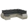 7-piece garden sofa set with light gray PE rattan cushions by , Garden sets - Ref: Foro24-3264148, Price: 498,13 €, Discount: %