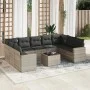 Set of 10-piece garden sofas with light gray synthetic rattan cushions by , Garden sets - Ref: Foro24-3219402, Price: 668,79 ...