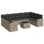 Set of 10-piece garden sofas with light gray synthetic rattan cushions by , Garden sets - Ref: Foro24-3219402, Price: 668,79 ...