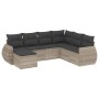 7-piece garden sofa set with light gray PE rattan cushions by , Modular outdoor sofas - Ref: Foro24-3221701, Price: 500,52 €,...