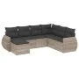 7-piece garden sofa set with light gray PE rattan cushions by , Modular outdoor sofas - Ref: Foro24-3221701, Price: 492,08 €,...