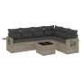 7-piece garden sofa set with light gray PE rattan cushions by , Garden sets - Ref: Foro24-3220221, Price: 478,23 €, Discount: %