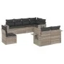 Garden sofa set 8 pieces and gray synthetic rattan cushions by , Garden sets - Ref: Foro24-3220441, Price: 584,83 €, Discount: %