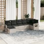 7-piece garden sofa set with light gray PE rattan cushions by , Garden sets - Ref: Foro24-3220481, Price: 481,64 €, Discount: %