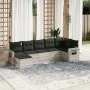 7-piece garden sofa set with light gray PE rattan cushions by , Garden sets - Ref: Foro24-3220481, Price: 472,47 €, Discount: %