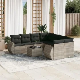 Garden furniture set 9 pieces and light gray synthetic rattan cushions by , Garden sets - Ref: Foro24-3221161, Price: 639,69 ...