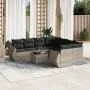 Garden furniture set 9 pieces and light gray synthetic rattan cushions by , Garden sets - Ref: Foro24-3221161, Price: 639,69 ...