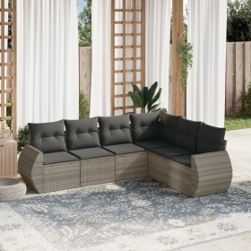 Garden sofa set 6 pieces and gray synthetic rattan cushions by , Garden sets - Ref: Foro24-3221411, Price: 452,79 €, Discount: %