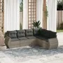 Garden sofa set 6 pieces and gray synthetic rattan cushions by , Garden sets - Ref: Foro24-3221411, Price: 445,20 €, Discount: %