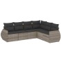 Garden sofa set 6 pieces and gray synthetic rattan cushions by , Garden sets - Ref: Foro24-3221411, Price: 452,79 €, Discount: %