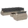Garden furniture set 9 pieces and light gray synthetic rattan cushions by , Modular outdoor sofas - Ref: Foro24-3221631, Pric...
