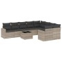 Gartensofa-Set, 10-teilig, mit Kissen, aus hellem grauen Kunststoff-Rattan. von , Gartensets - Ref: Foro24-3219442, Preis: 65...