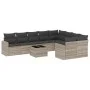 Set of 10-piece garden sofas with light gray synthetic rattan cushions by , Garden sets - Ref: Foro24-3219442, Price: 668,79 ...