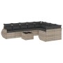 Gartensofa-Set, 10-teilig, mit Kissen, aus hellem grauen Kunststoff-Rattan. von , Modulare Sofas für den Außenbereich - Ref: ...