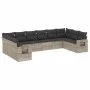 Set of 10-piece garden sofas with light gray synthetic rattan cushions by , Garden sets - Ref: Foro24-3253009, Price: 708,06 ...