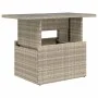 Garden table with light gray PE rattan surface and glass top, measuring 100x55x73 cm. by , Garden tables - Ref: Foro24-366183...