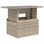 Gartentisch mit Glasoberfläche und Rattan-PE in Hellgrau, 100x55x73 cm. von , Gartentische - Ref: Foro24-366183, Preis: 116,7...