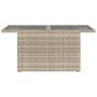 Garden table with light gray PE rattan surface and glass top, measuring 100x55x73 cm. by , Garden tables - Ref: Foro24-366183...