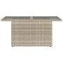 Garden table with light gray PE rattan surface and glass top, measuring 100x55x73 cm. by , Garden tables - Ref: Foro24-366183...