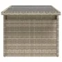 Garden table with light gray PE rattan surface and glass top, measuring 100x55x73 cm. by , Garden tables - Ref: Foro24-366183...