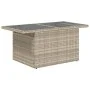Garden table with light gray PE rattan surface and glass top, measuring 100x55x73 cm. by , Garden tables - Ref: Foro24-366183...