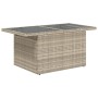 Gartentisch mit Glasoberfläche und Rattan-PE in Hellgrau, 100x55x73 cm. von , Gartentische - Ref: Foro24-366183, Preis: 116,7...