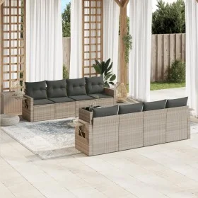 Garden furniture set 9 pieces and light gray synthetic rattan cushions by , Garden sets - Ref: Foro24-3219951, Price: 617,91 ...