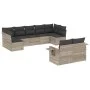 Set muebles jardín 9 pzas y cojines ratán sintético gris claro de , Conjuntos de jardín - Ref: Foro24-3220621, Precio: 621,47...